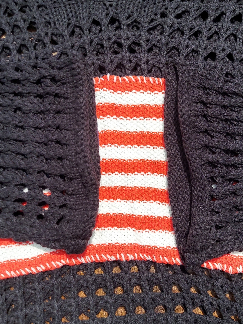 POL American Flag Crochet Oversized Cropped Boxy Sweater Women Size Small NWOT - Picture 4 of 7